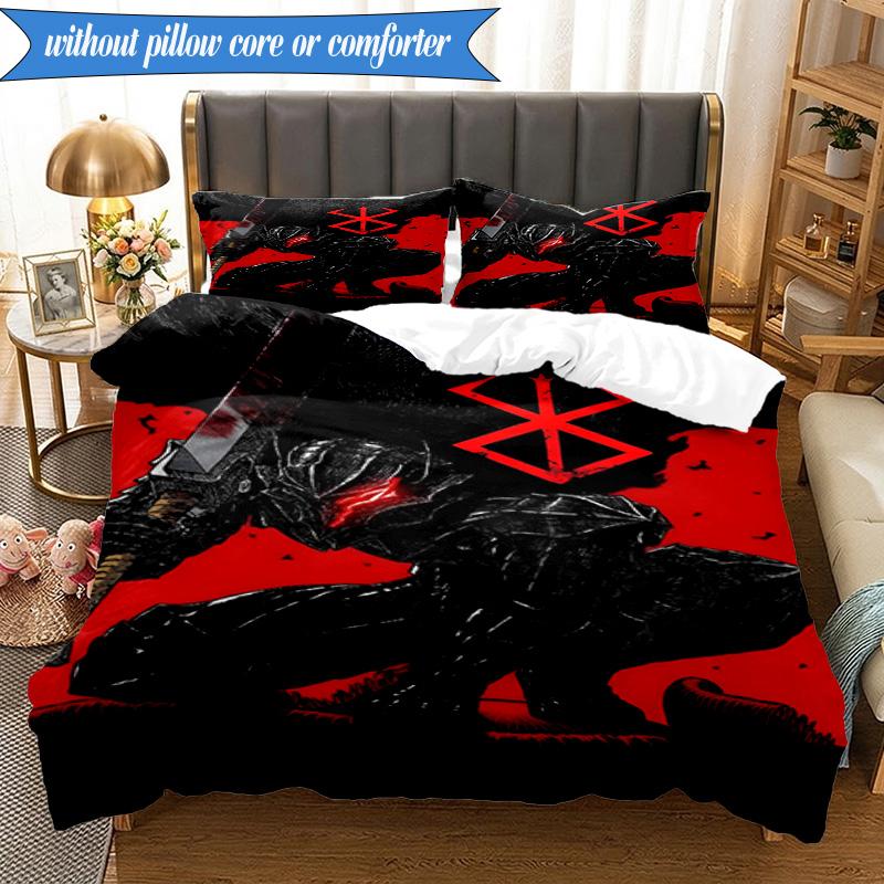 3PCS Dark Warrior's Rise Bedding Set,Including 1pc Duvet Cover And 2pcs Pillowcases Perfect for Bedroom, Dormitory, Fan Christmas gift