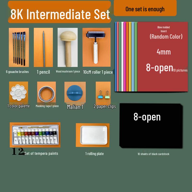 4mm Thick Blow Molding Paper Set for DIY Printmaking: Colored 4K Printing & Engraving Board