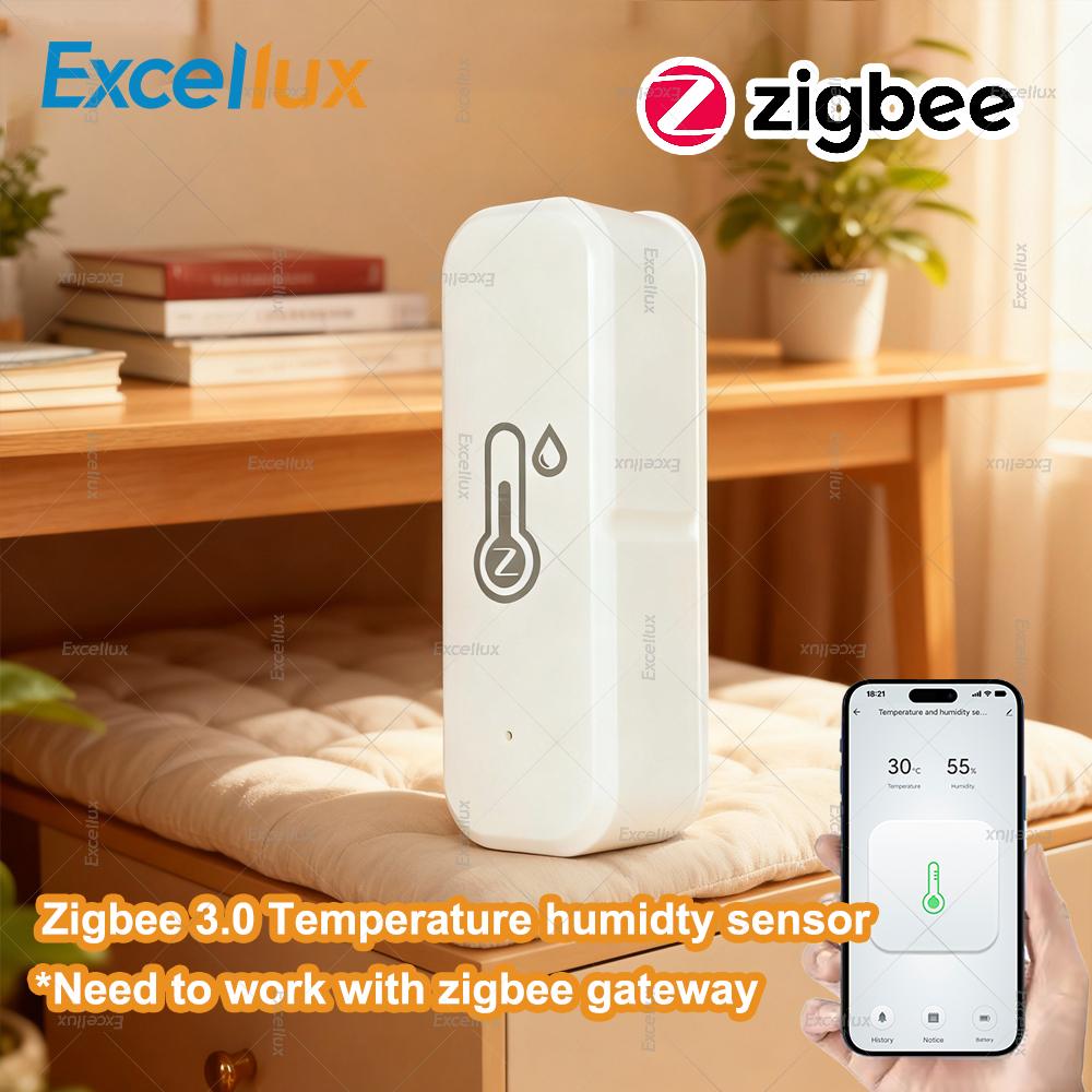 Zigbee Temperature And Humidity Sensor App Remote Monitor Indoor Thermometer Hygrometer Smart Home Works With Zigbee Gateway