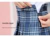 2025 New High-Waisted Pleated A-Line Black Plaid Skirt for Women - Versatile College Style for All Seasons