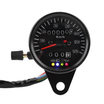 60mm Motorcycle Speedometer LED Speedometer Black Waterproof Motorcycle Odometer Speedometer Gauge with 4 Indicators