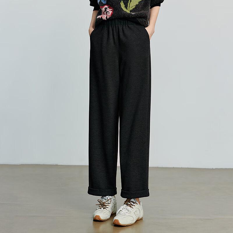 Chuyu Women's Soft Cotton Fold-Cuff Ankle Pants