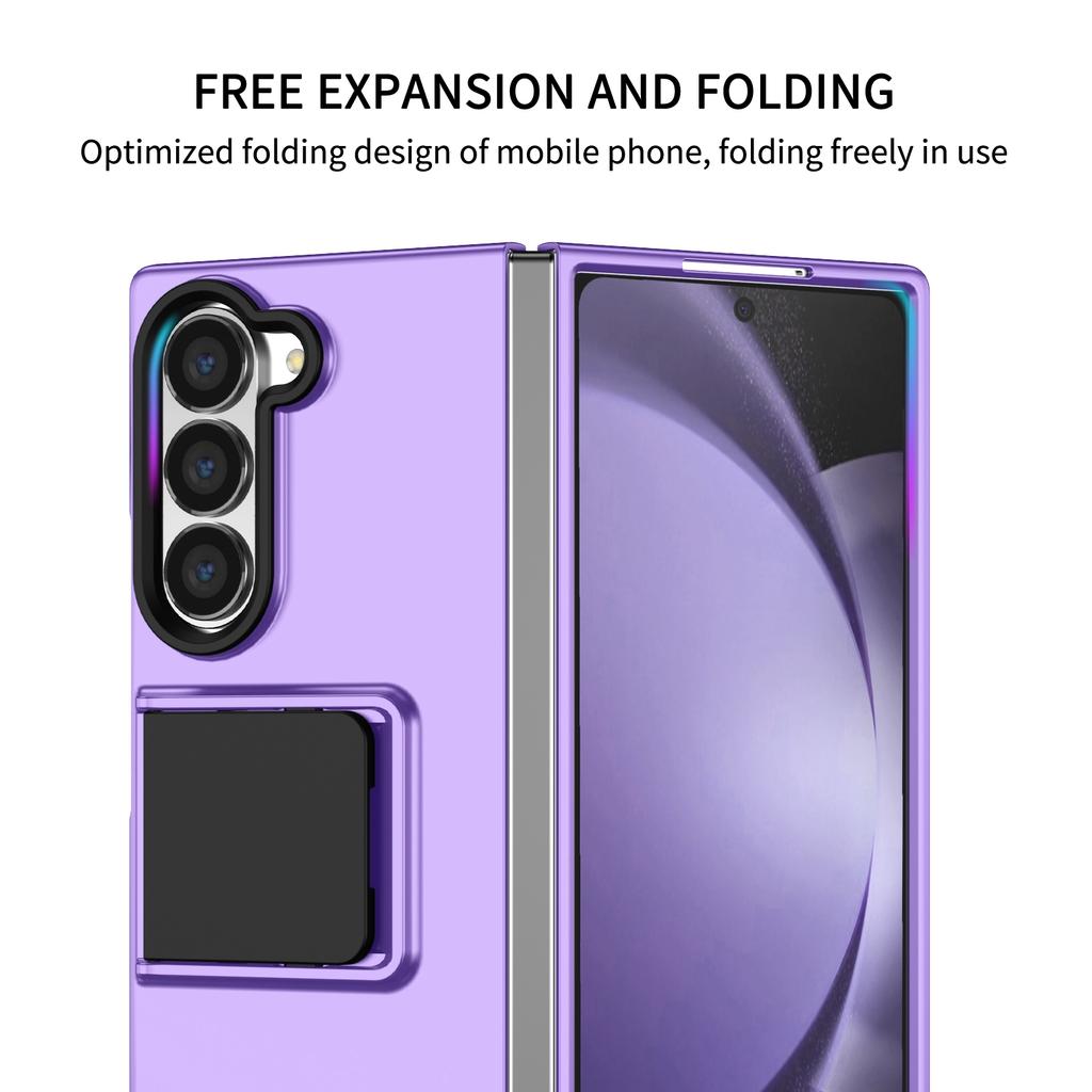 For Samsung Galaxy Z Fold6 5G Case Hidden Kickstand Hard PC Phone Cover