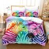 Comforter 3D Bedclothes For Rainbow Horse/Four Leaf Cloverstar Horse Zebra Animal Winter S Bedroom Set Home Textile