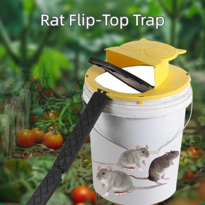 Neue PP-Material-Mausefallen-Eimer Auto-Reset Klapp-Mausefallen für den Innenbereich Gelbe Eule Rattenfalle Fänger für den Heimgebrauch