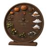 Autumn Calendar Decoration Wooden Seasonal Month Decor, Round Farmhouse Perpetual Season Clock, Gift for Lovers Pumpkin Four Seasons Tabletop Ornament