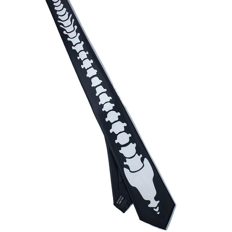 Bond Spectre James Role Play Arrow Shaped Black And White Skeleton Tie Printing