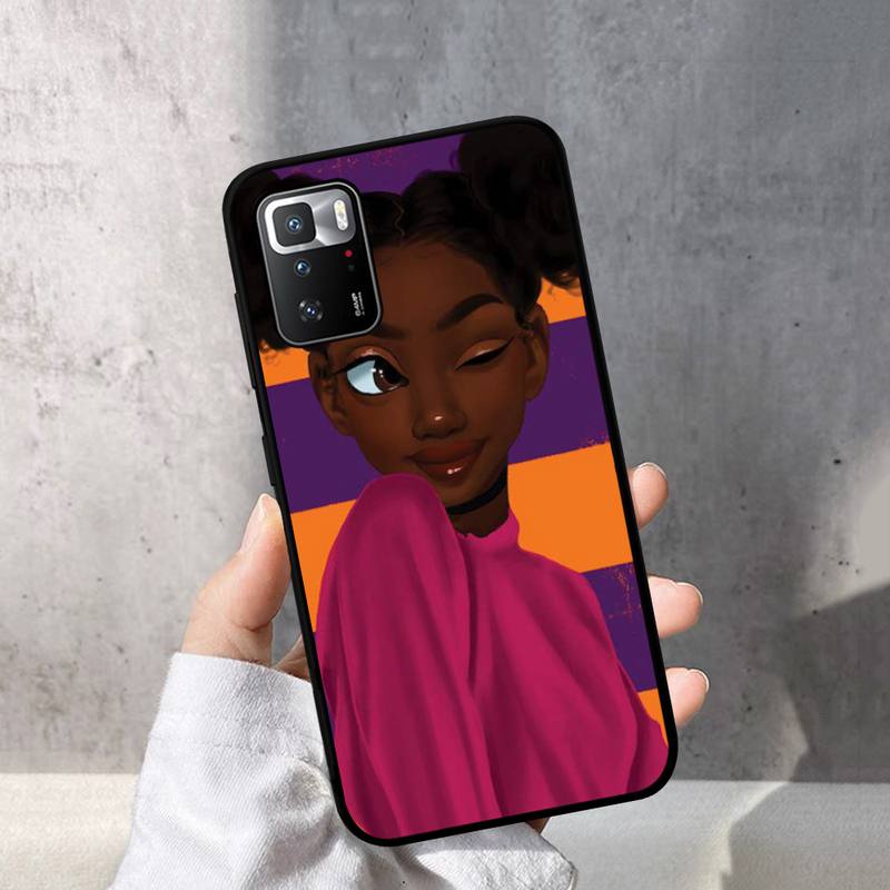 Модный черный чехол для телефона с изображением девушки для Redmi Note 10 9 8 6 Pro 8T 5A 4X X 5 Plus 7 7A 9A K20