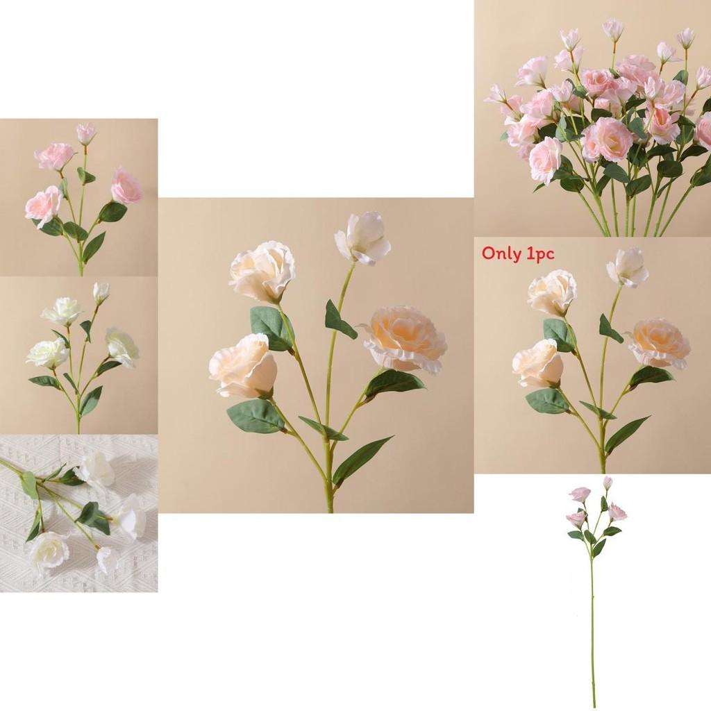 Artificial Eustoma Silk Flower Bouquet For Wedding Decor Home Styling Photography Prop