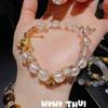 Jewelry Natural Madagascar Pink Crystal Small Waist Bracelet New Chinese Nine-Tailed Fox White Crystal Bracelet