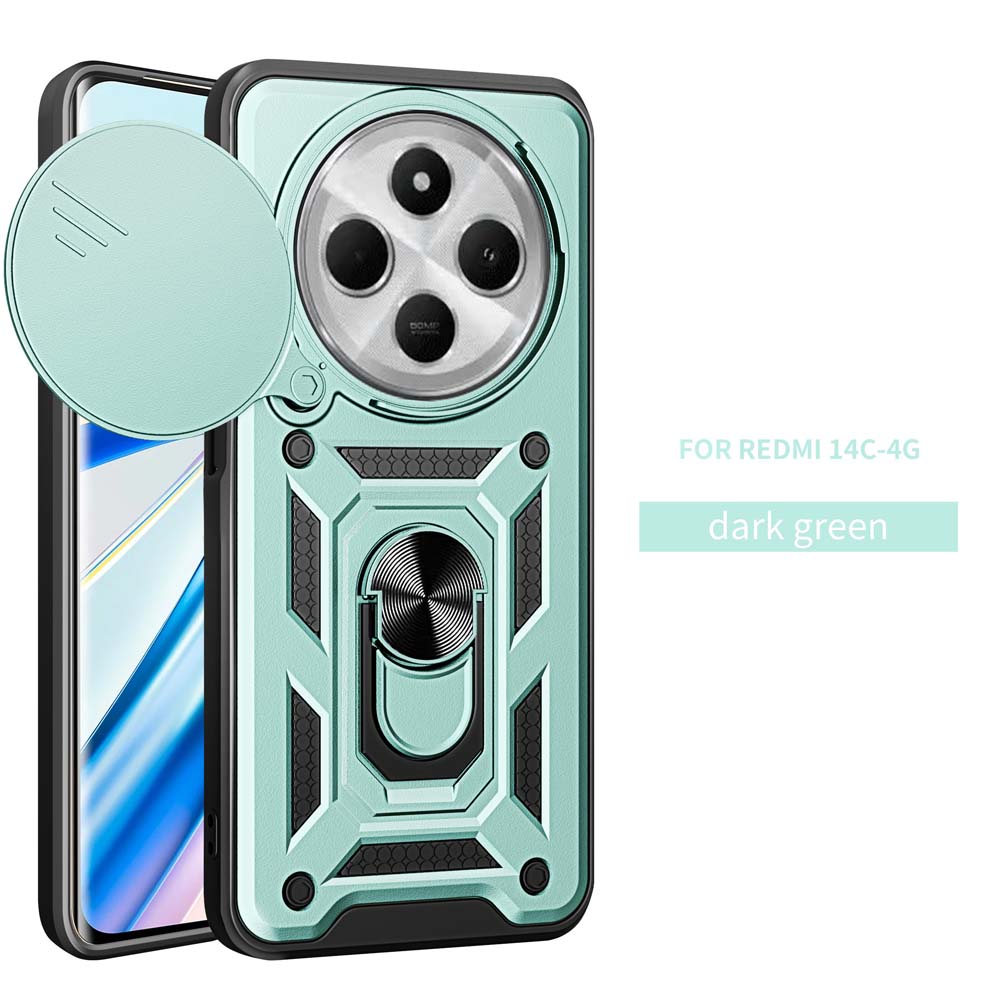 Shockproof Armor Case For Redmi 14C 4G Car Holder Phone Cover For Redmi 14C Camera Lens Protection Fundas