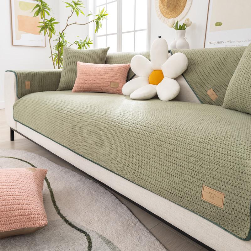 Autumn and Winter New Plush Super Soft Solid Color Sofa Cushion Cover Modern Simple Anti-slip Sofa Cushion Towel