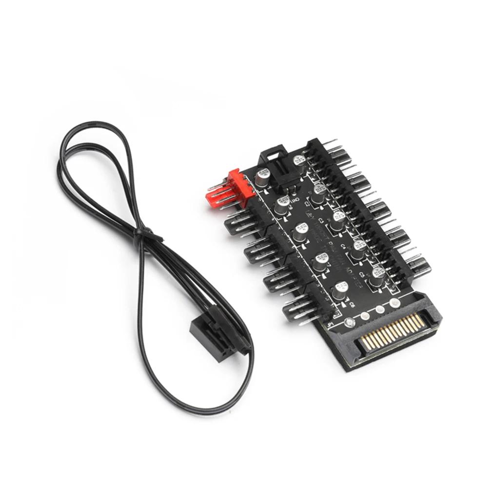 

4-контактный PWM Разветвитель для вентиляторов охлаждения, гнездо питания, адаптер контроллера скорости для ПК