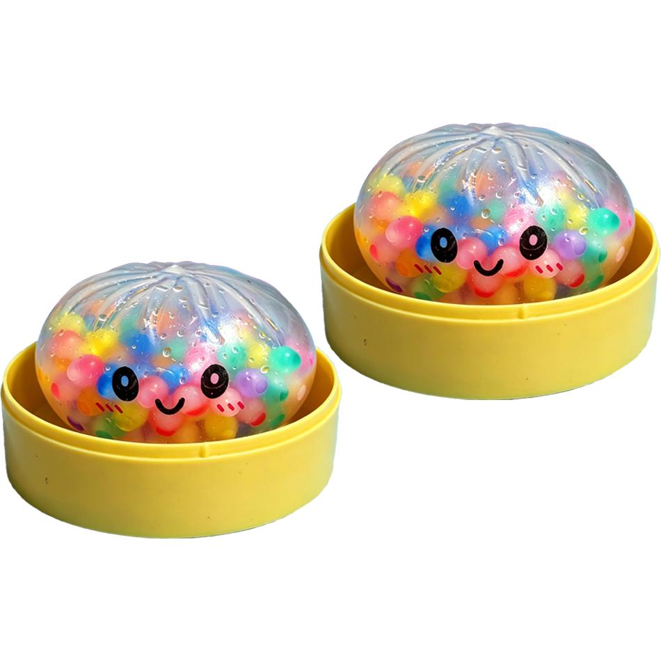 Hot 1pcs Colorful Glitter Dumpling Glitter Dumpling Squishy with Box Dumplings Sensory Squeeze Toy for Stress Relief Toys