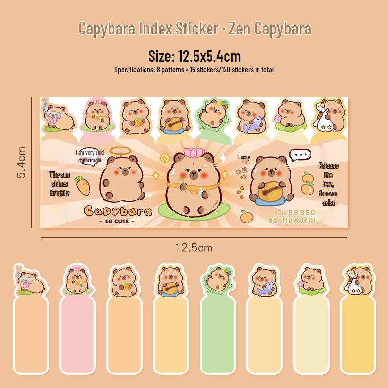 Black Kitten Sticky Notes: Cute Reusable Cartoon Index Stickers for Students