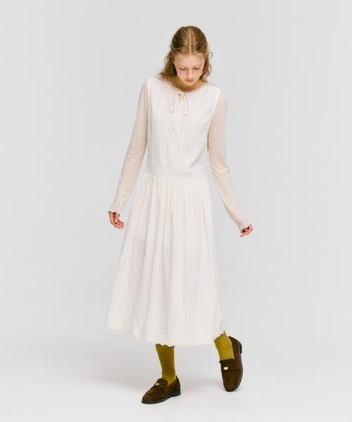 Depound Lace Long Dress [Cream]