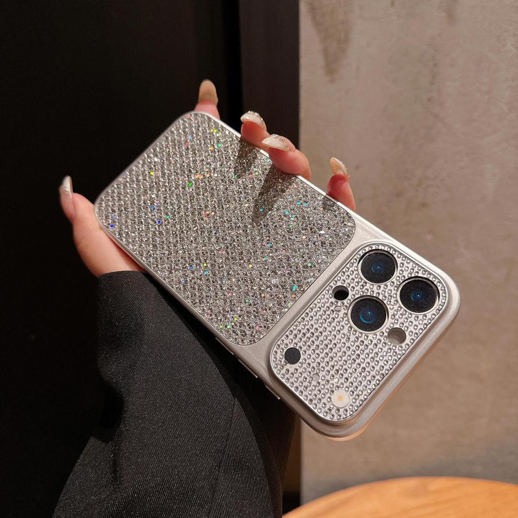Luxury Rhinestone Lens Case for Apple 16/17 Pro Max: High-Glitter Protective Cover