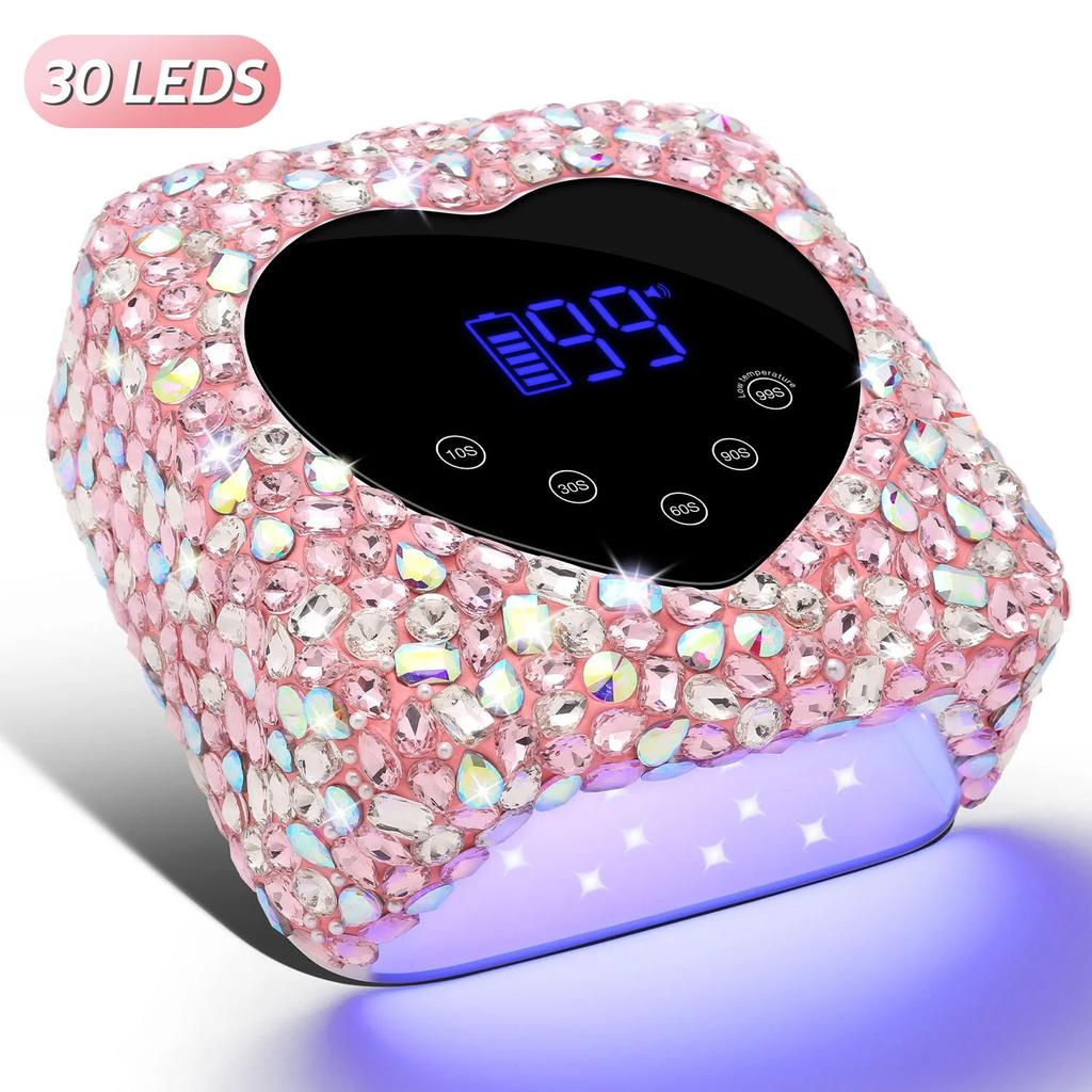 72W Cordless UV Nail Lamp Rechargeable 30 LEDs Nail Dryer UV Light Cabin Professional Nail Art Manicure Tools for Home and Salon