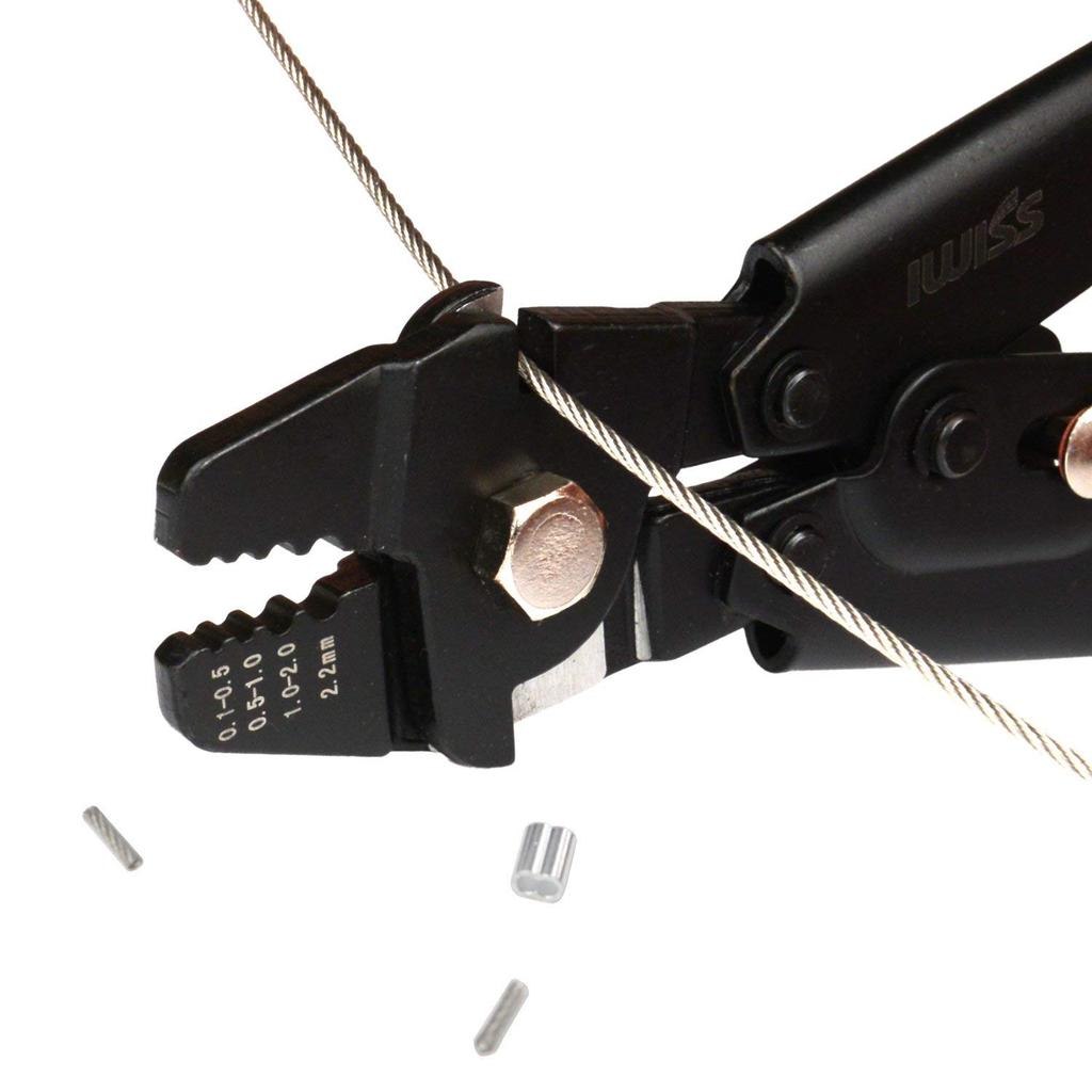 IWISS Drahtseilklemmen-Schneider Drahtseilschneider Aluminiumhülsen-Crimpmaschine Crimpzange Originalprodukt 0,1mm-2,2mm WX-250BK