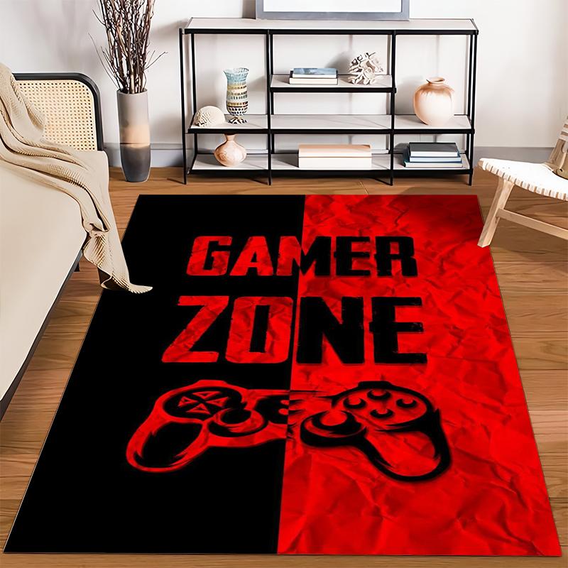 Gaming Carpet with Gamer Zone Text and Console Controller Design Suitable for use as an anti-slip for living room bedroom sofas