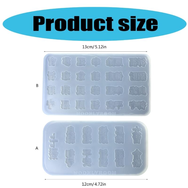 Multifuntional Silicone Molds Chinese Characters Series Accessories Molds Craft Supplies Perfect for Baking Enthusiasts