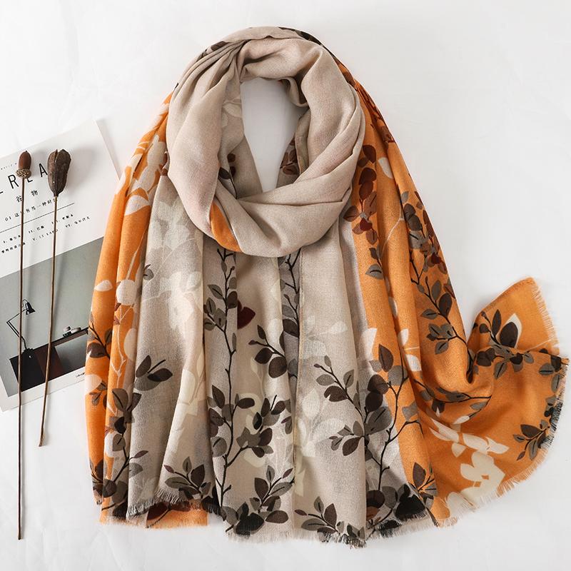 Soft Linen Cotton Scarf Shawls Women Luxury Premium Foulard Femme Long Spotted leopard print Tassel Scarfs Scarves Echarpe
