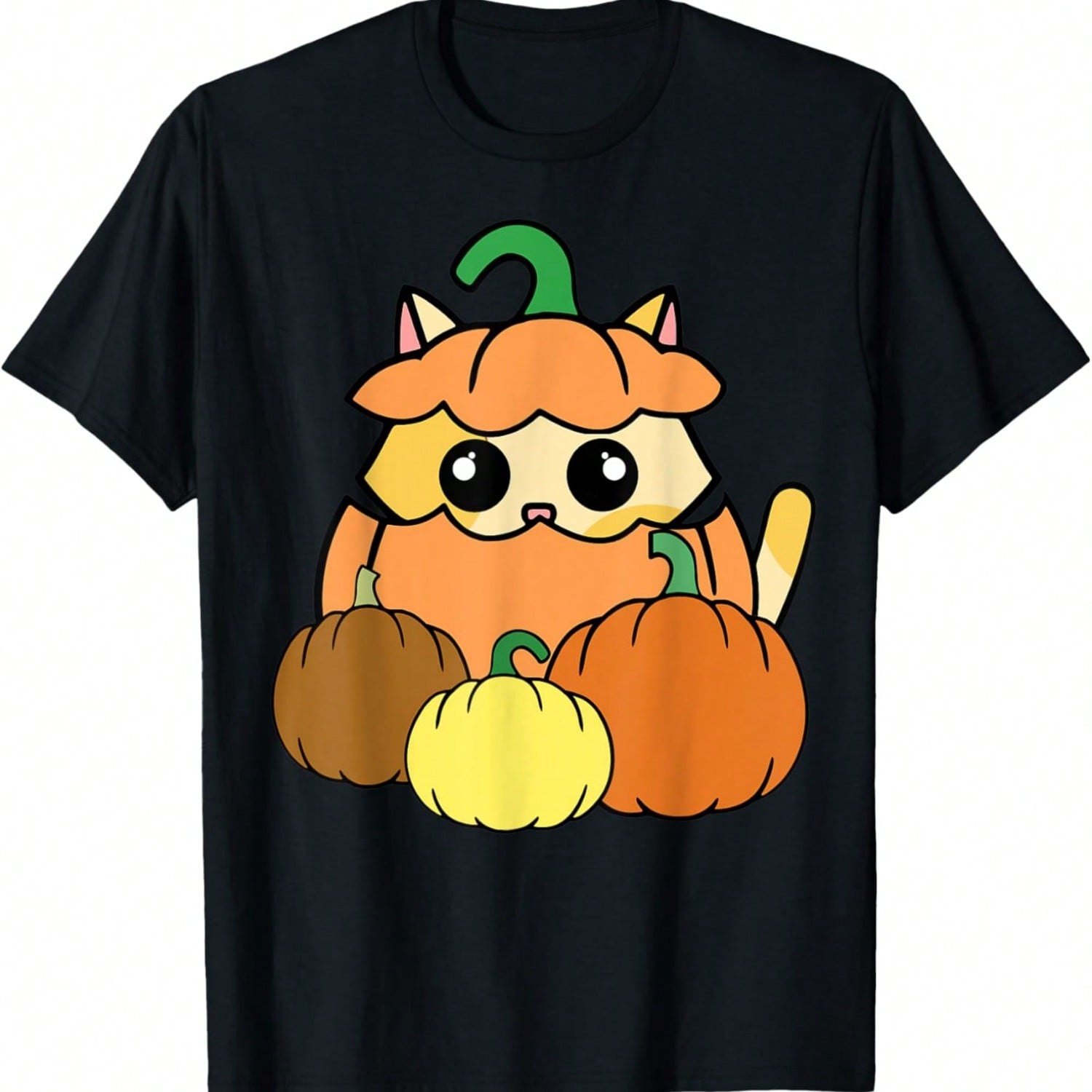 Cute Cat Harvest Pumpkin - Autumn Fall Harvest Gourd Kitten T-Shirt S разноцветный