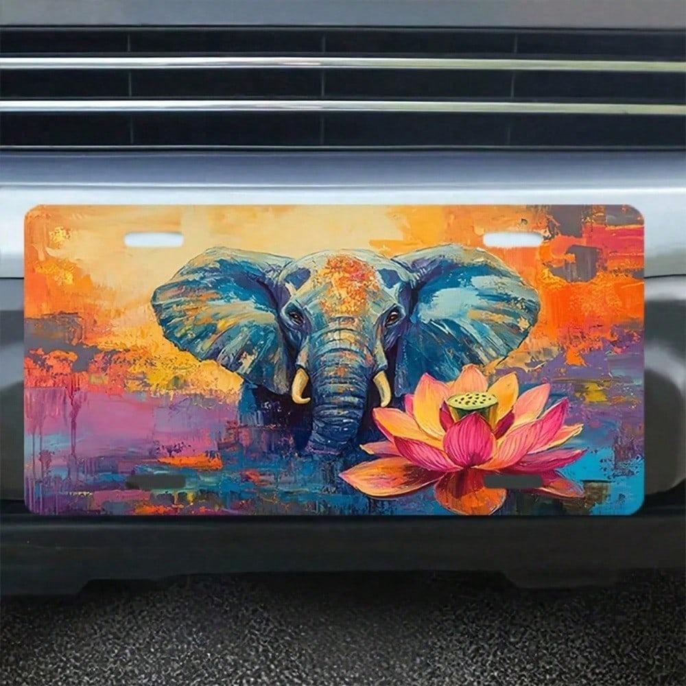 Vintage Style License Plate Frame Waterproof Aluminum Universal 5.9x11.8in Retro Auto Decoration Gift