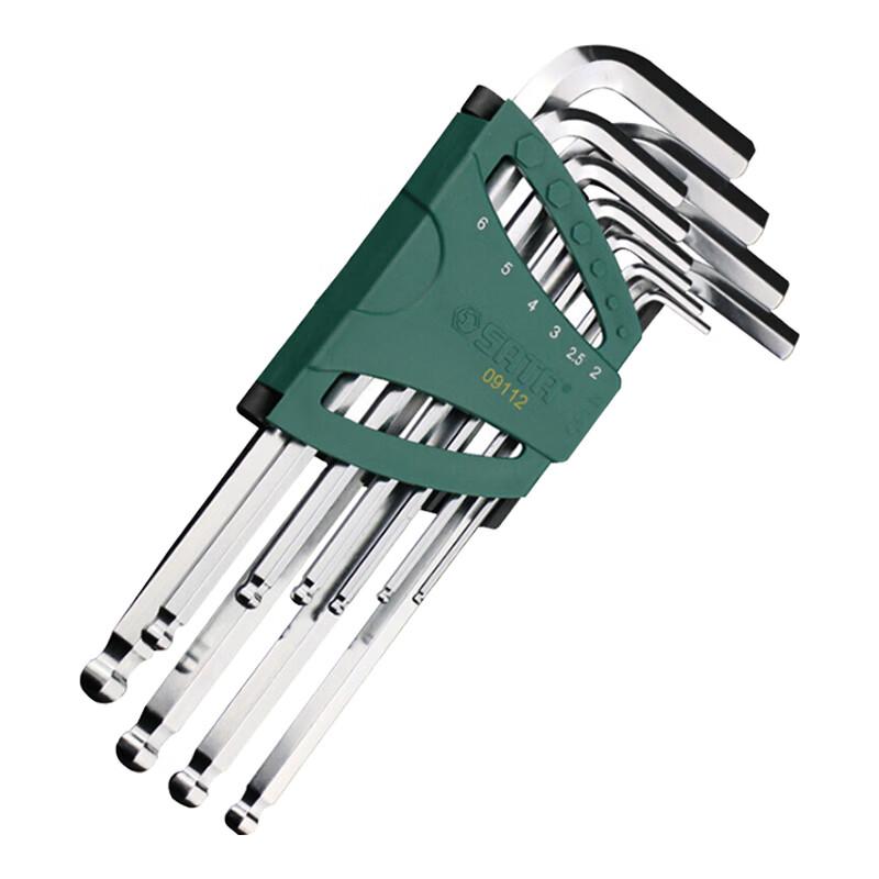 SATA 09112 10-Piece Extended Ball-End Hex Key Set