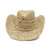 Corn Husk Material Straw Hat Western Cowboy Hat Spring and Summer Men and Women Panama Sun Hat Elegant Cowboy Straw Hat