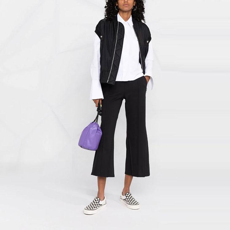 Y-3 FW21 Flared High-Waisted Ankle-Length Casual Pants Women bottoms Black H61955