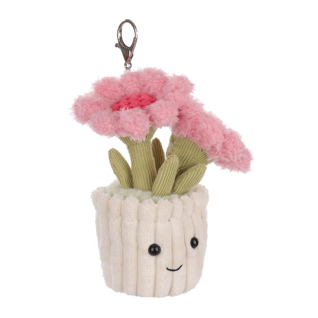 Potted Sunflower Cute Soft Animal Keychain Plush Suitable for Men and 15cm [Apricot Lamb] Toy, Women, Backpack, Wallet,
