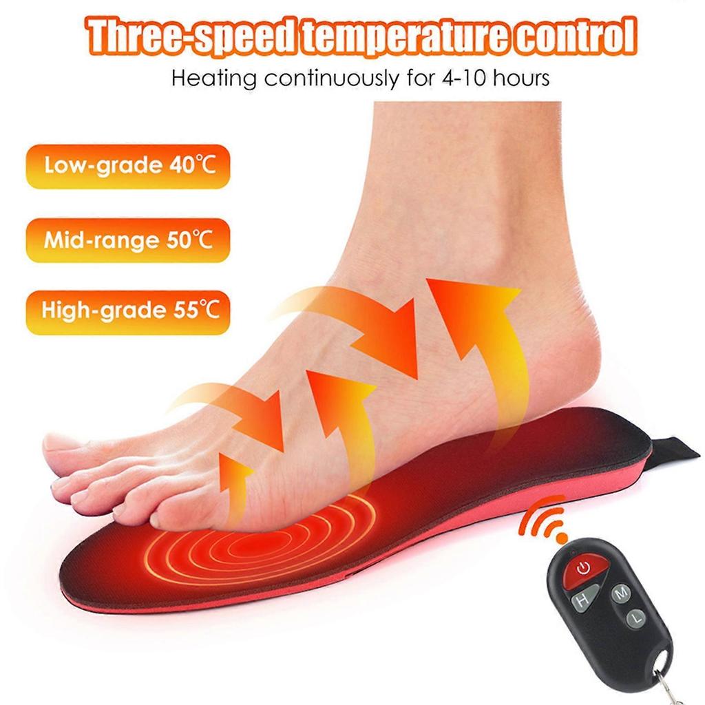 Heated Insoles with Remote 3 Temperature Settings Electric Shoe Insoles Winter Heated Insoles for Men Women