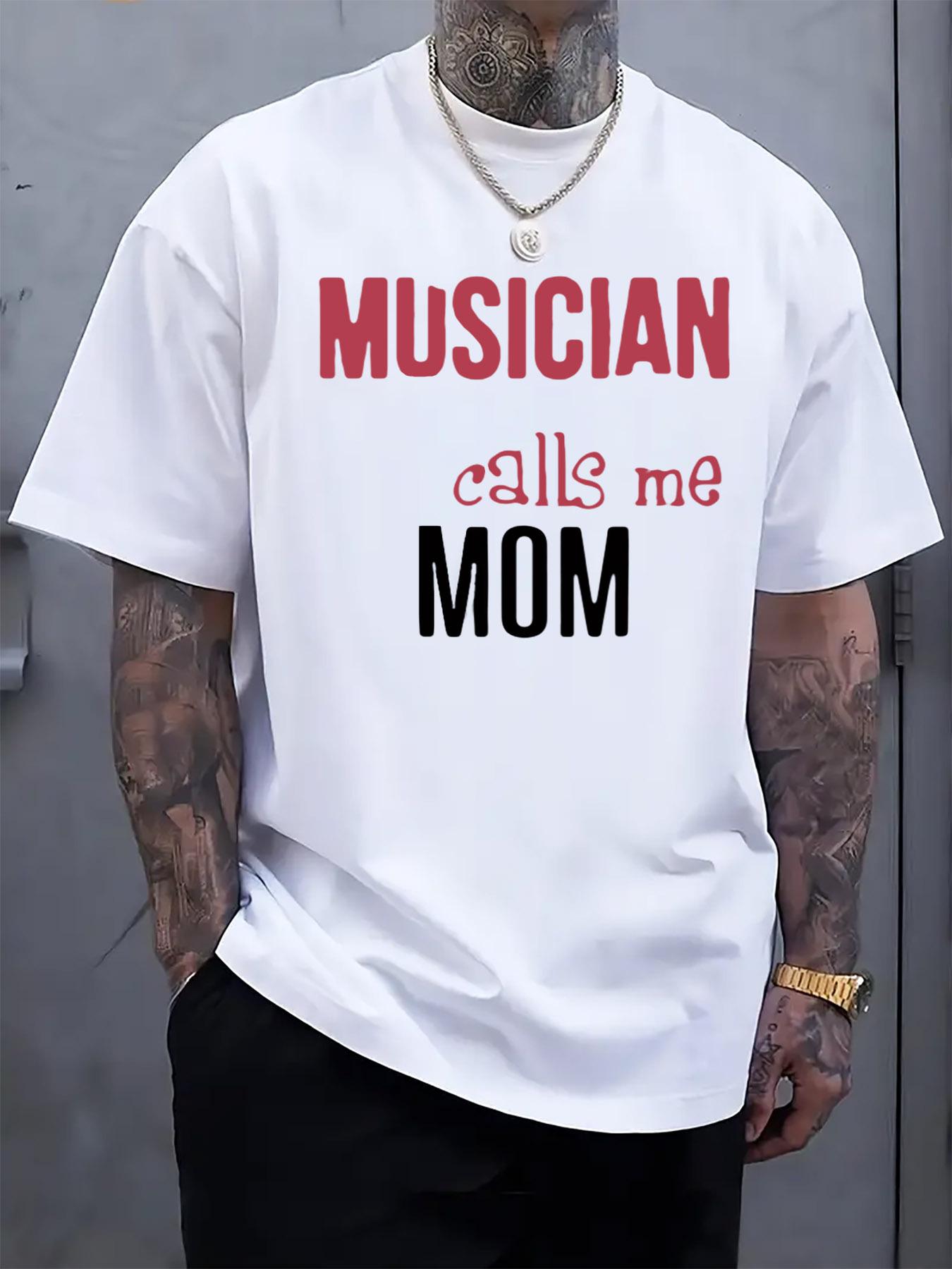 Musician Calls Me Mom Graphic Tshirt - Light Grey Casual ... XL