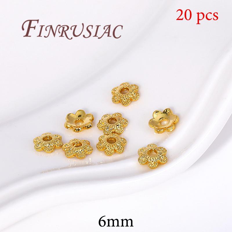 18K Gold Plated Bead End Caps For Jewelry Making Supplies Spacer Bead Caps DIY Accessories