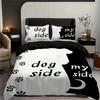 2/3pcs Whimsical Dog Pattern Bedding Set - Black and White Printed Duvet Cover Set Collection for Bedroom and Guest Room