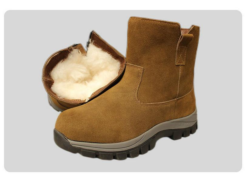 Men's Winter High-Top Outdoor Boots with Thick Fur Lining