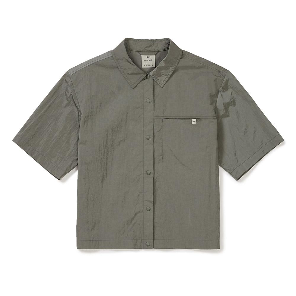 SNOWPEAK Bright Women's Semi Crop Short Sleeve Shirt Olive (S24MWFSH75)