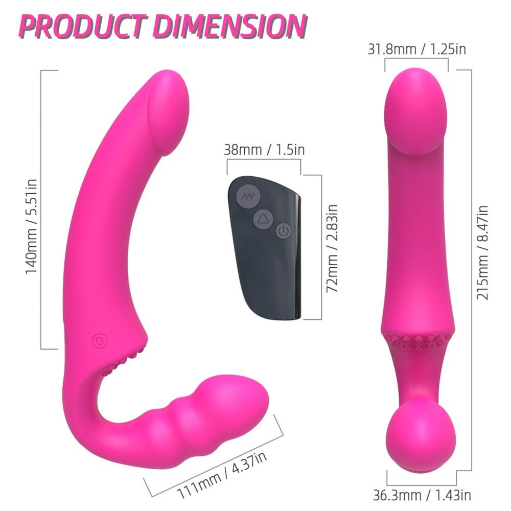 Trägerloser Strapon-Dildo-Vibrator für Paare Strapon für Lesiban Drahtlose Fernbedienung Doppelkopf-Vibrator Sexspielzeug für Erwachsene