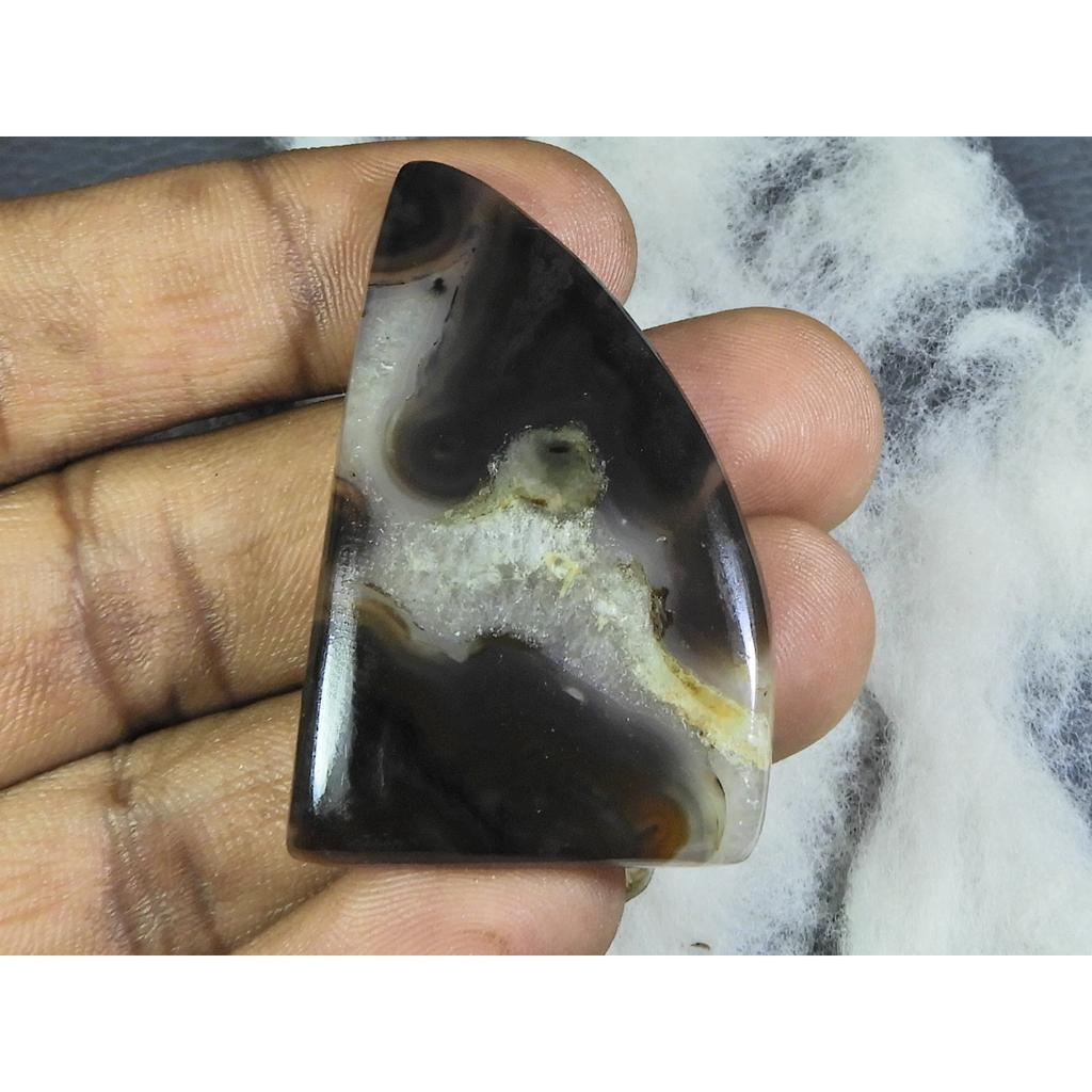 72 de craniu. Agat Turcesc Natural Stick Cabochon Fantezie Piatră Prețioasă Liberă 31X47X05MM B-93