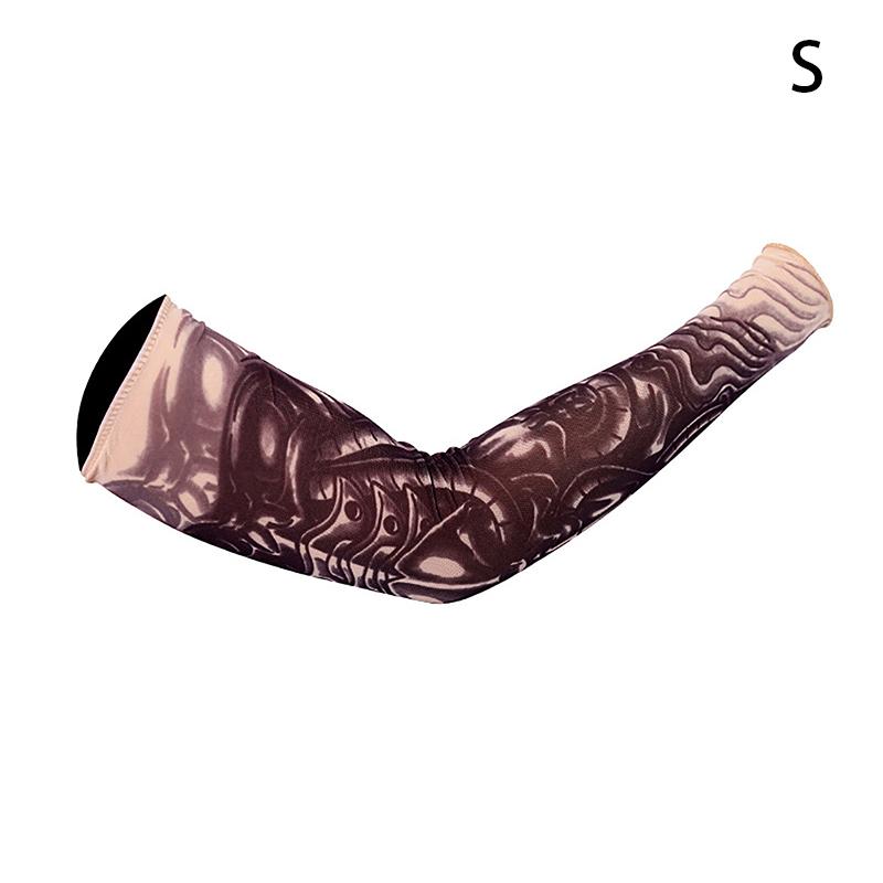 Long Fake Summer Tattoo Sleeves Sun Protection Cover Outdoor Gloves Driving Ice Silk Arm Sleeves