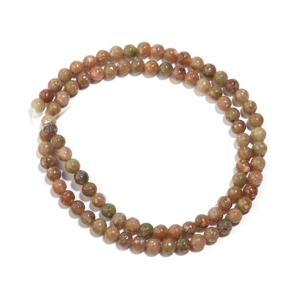 Contas de pedra soltas redondas de pedra unakita 15" encantos para fazer joias 4 6 8 10 12 mm acessórios de moda faça você mesmo