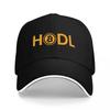 Casquette de baseball mode HODL Bitcoin Crypto-monnaie pour unisexe et femmes Chapeau décontracté Streetwear avec logo doré audacieux