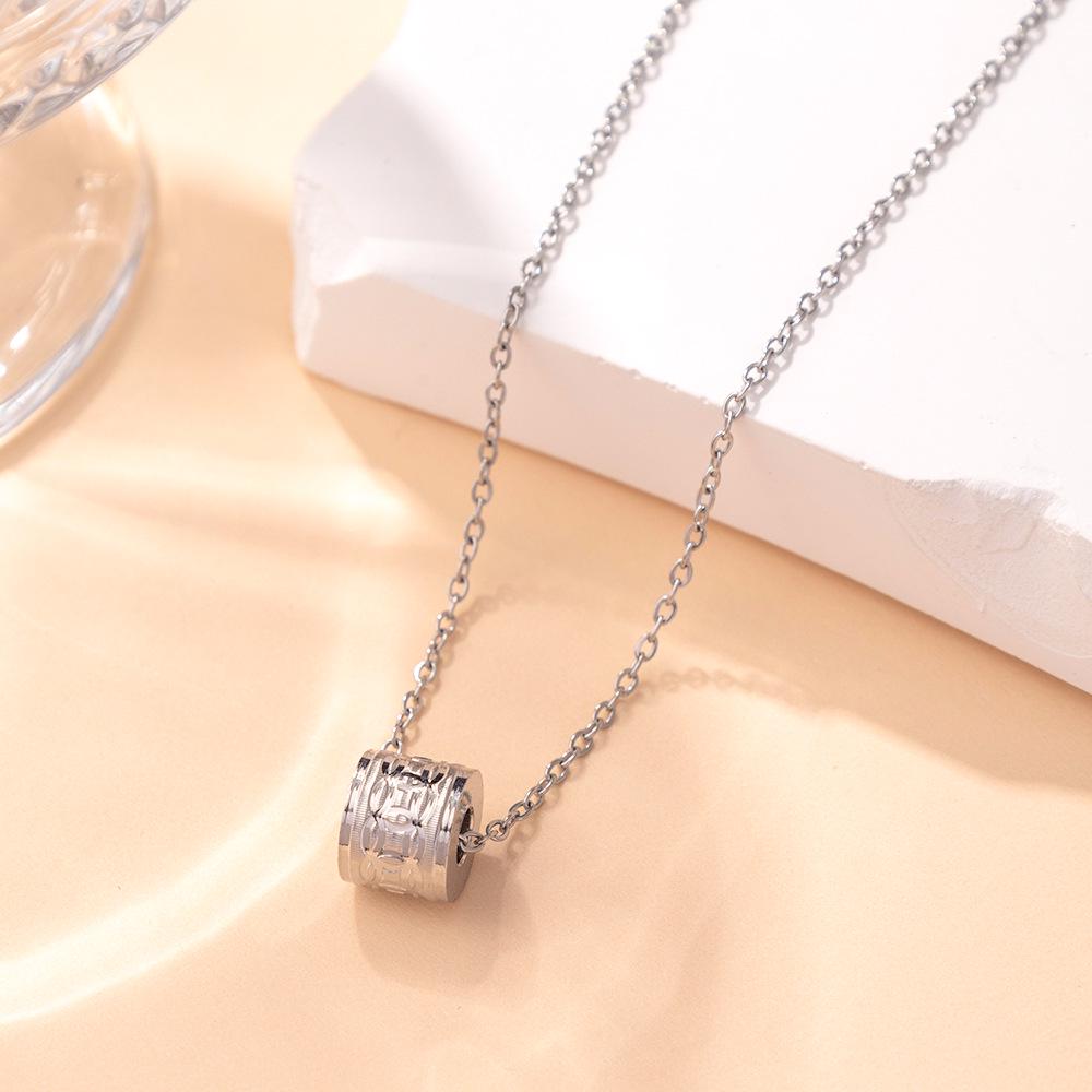 Kadın Lüks Titanyum Çelik Kolye Ucu Klavikula ve Uzun Kazak Kolyesi - Niş Tasarım