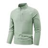 Polo da uomo a maniche lunghe con mezza zip, ad asciugatura rapida, in seta ghiacciata, per fitness e corsa