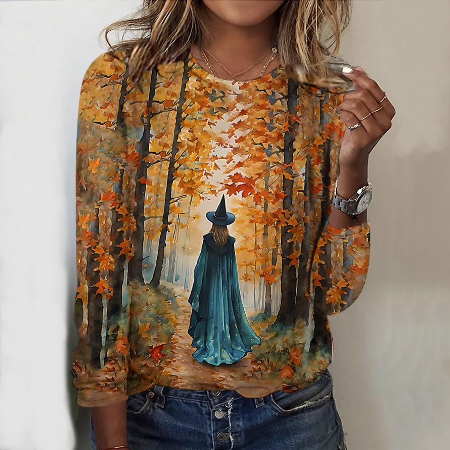 

Женский новый повседневный топ с круглым вырезом и длинными рукавами Осень-Зима 2025 с 3D-паттерном на Хэллоуин. Идеальный подарок на Хэллоуин и Рождество XS оранжевый