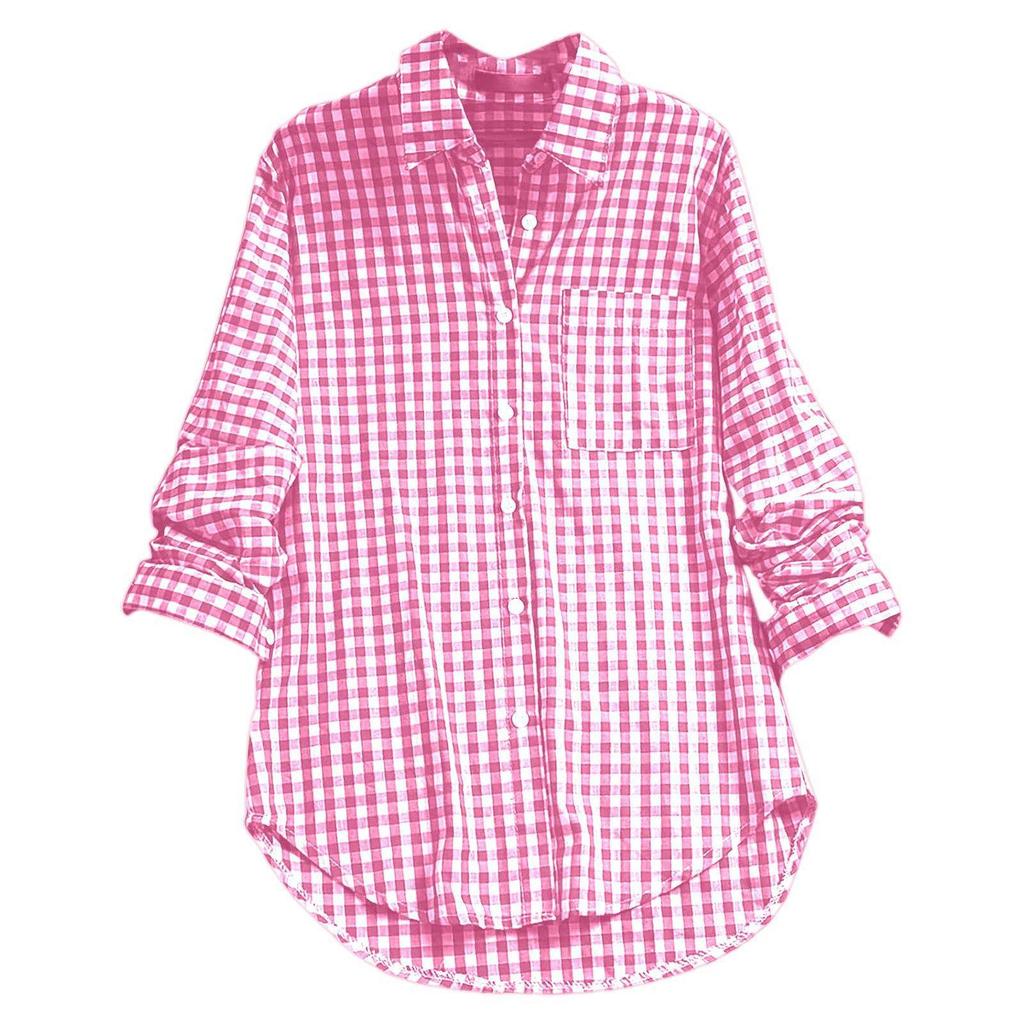 Retro Plaid Lapel Long Sleeve Shirt In Stock (2026)