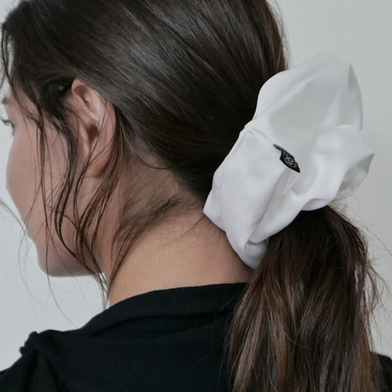 for Basic Satin Scrunchie_Large_White