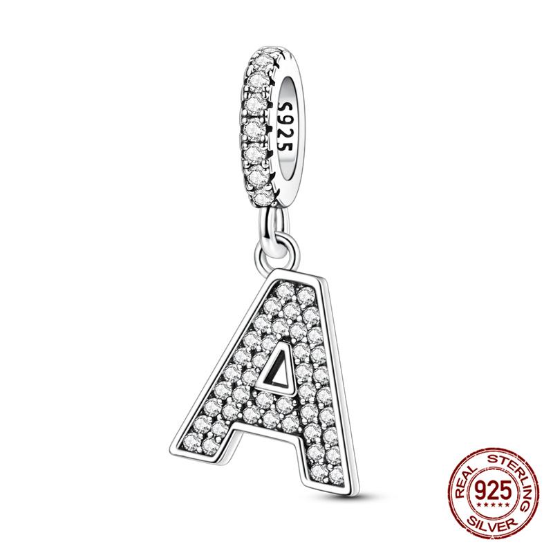 Original A-Z Beads 100% Copper 26 Letter Charms Fitoriginal Bracelet Diy Jewelry Making Women Gift