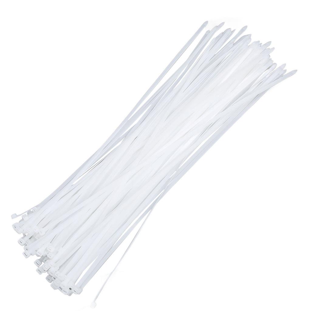 100pcs Cable Ties 250lbs Tensile Strength Extra Long Heavy Duty Nylon Ties for Indoor Outdoor White